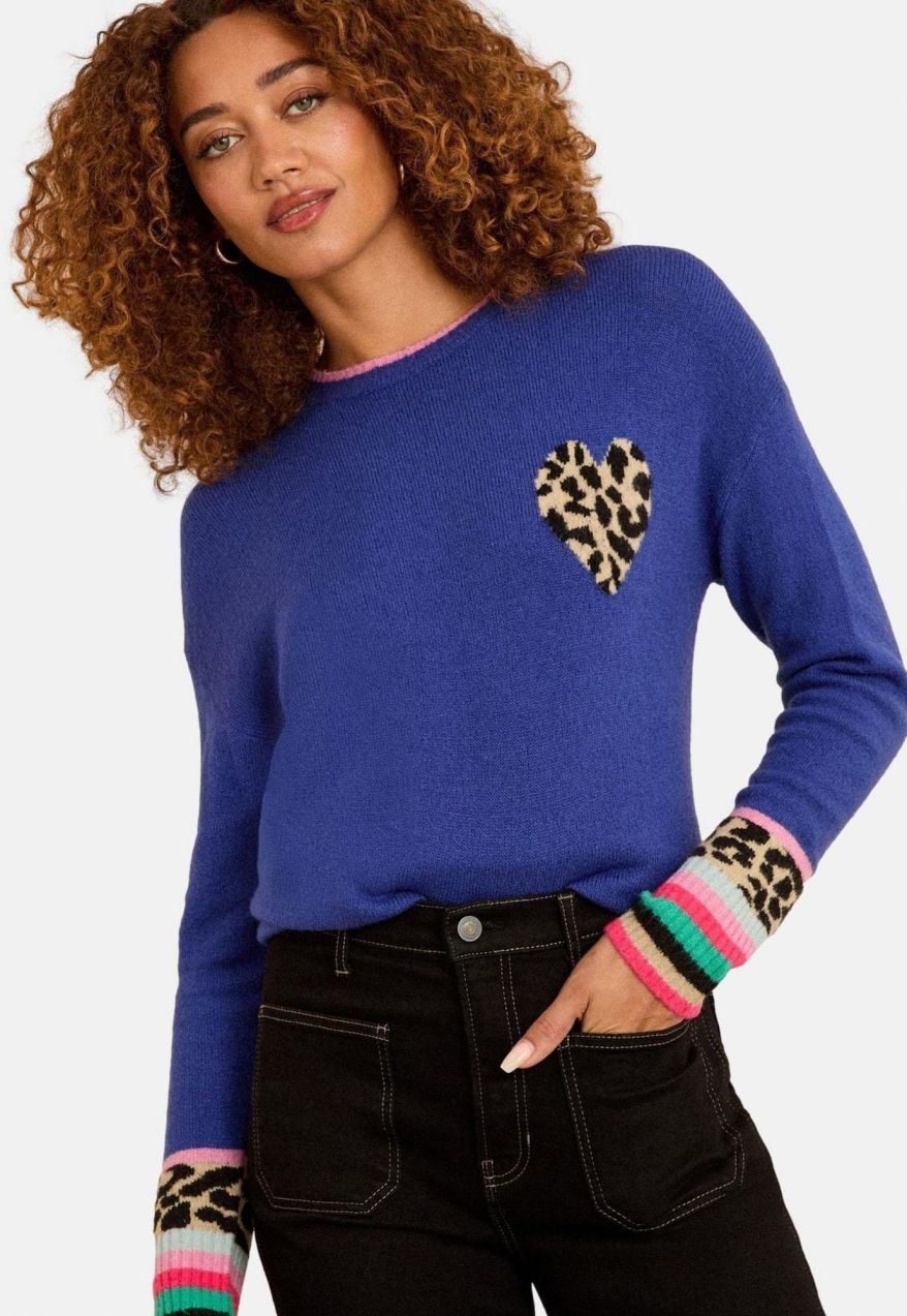 love & roses Sveter  béžová / tmavomodrá / čierna