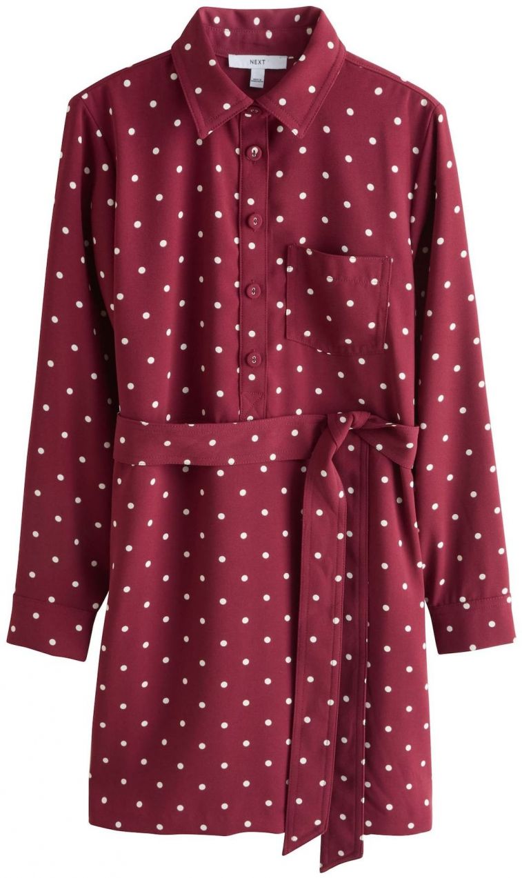 Next Košeľové šaty  brusnicová / biela