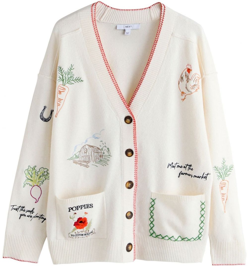 Next Kardigán  nebielená / trávovo zelená / oranžová / čierna