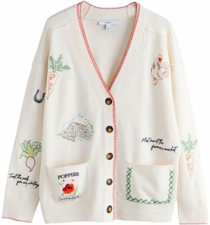 Next Kardigán  nebielená / trávovo zelená / oranžová / čierna