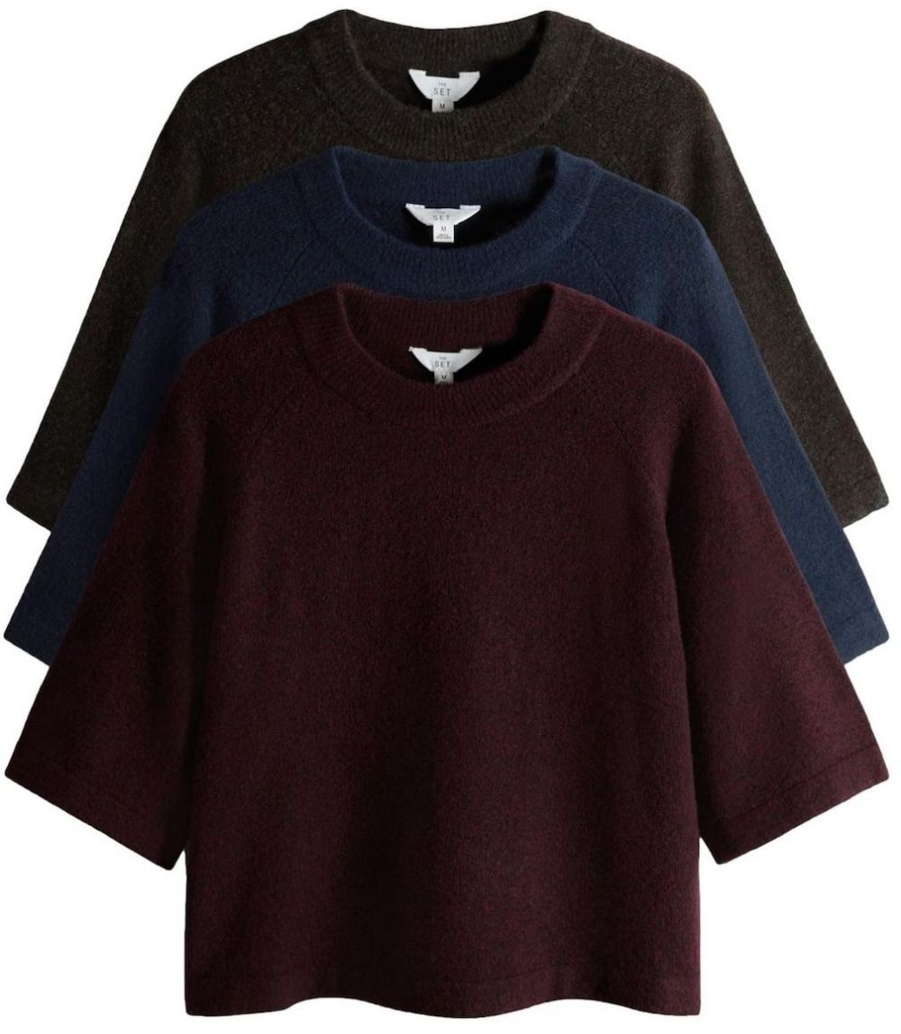 The Set Tričko  námornícka modrá / tmavočervená / čierna