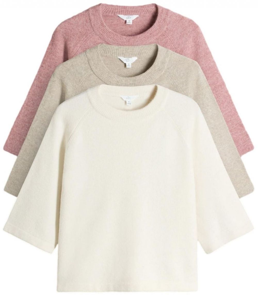 The Set Tričko  béžová / ružová / biela