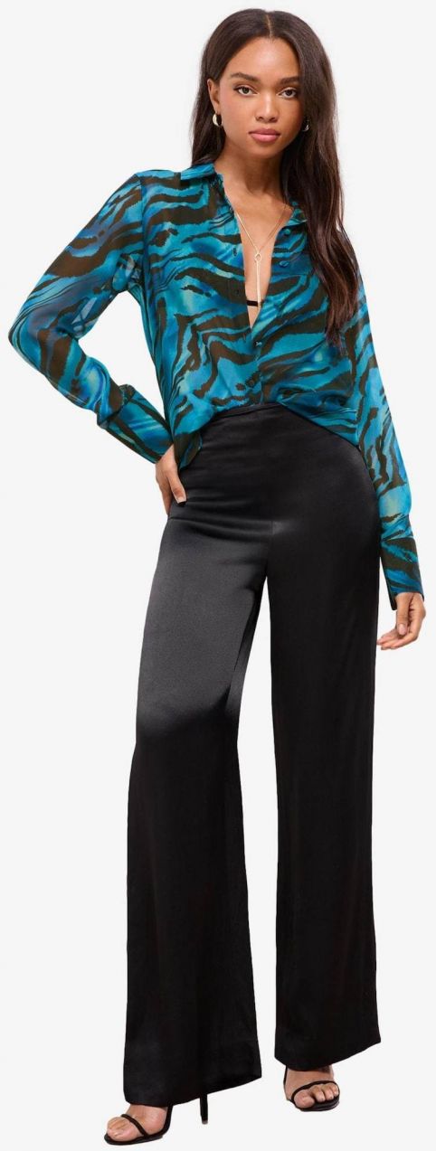 Lipsy Blúzka  modrá / čierna