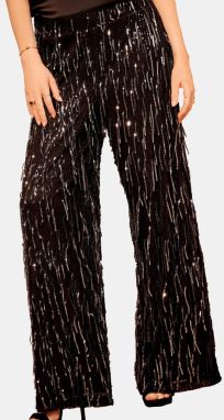 love & roses Nohavice  čierna / strieborná