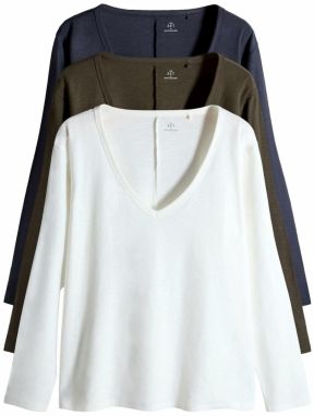 The Set Tričko  námornícka modrá / kaki / biela