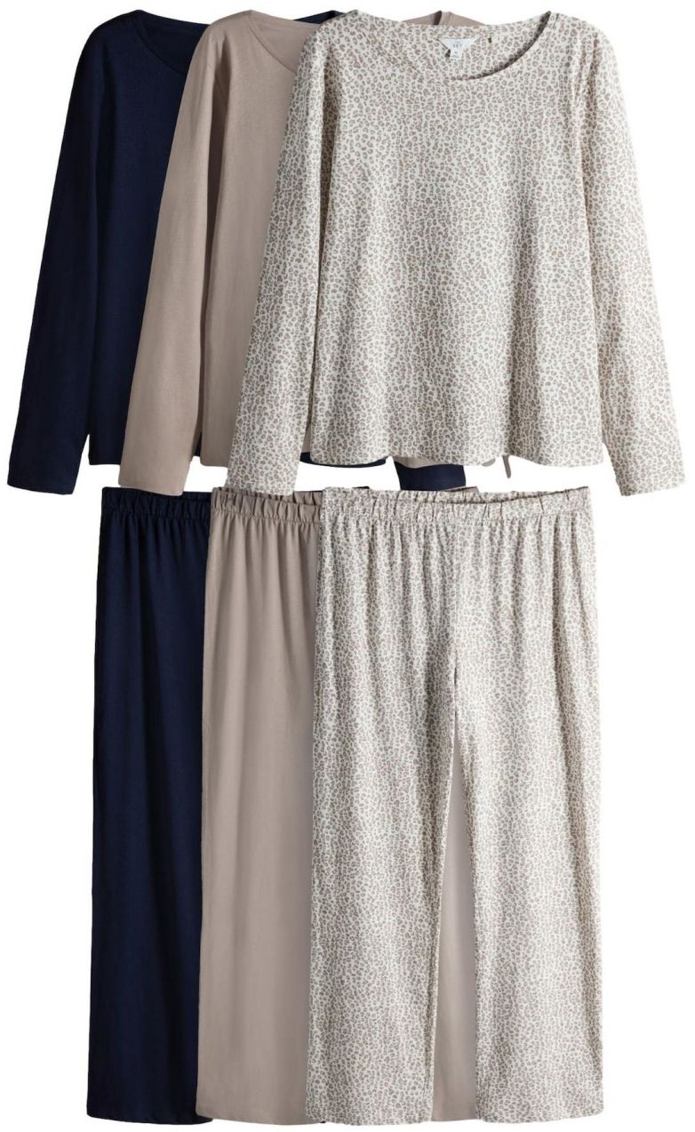 The Set Pyžamo  námornícka modrá / svetlohnedá / biela