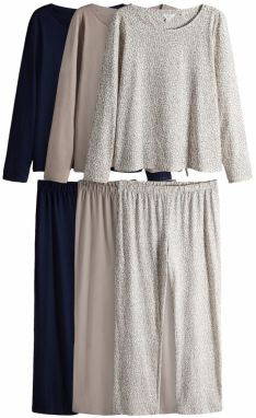 The Set Pyžamo  námornícka modrá / svetlohnedá / biela