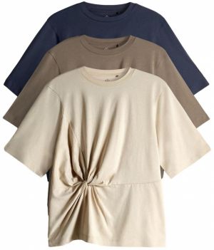 The Set Tričko  piesková / námornícka modrá / hnedá