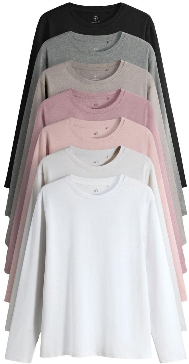 The Set Tričko 'Essential'  béžová melírovaná / sivá / ružová / čierna / biela