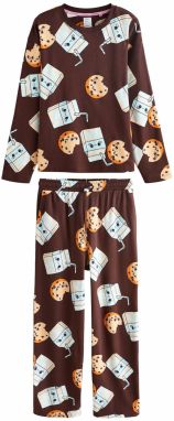 Next Pyžamo  svetlomodrá / hnedá / oranžová