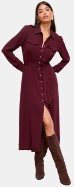 Friends Like These Košeľové šaty  vínovo červená