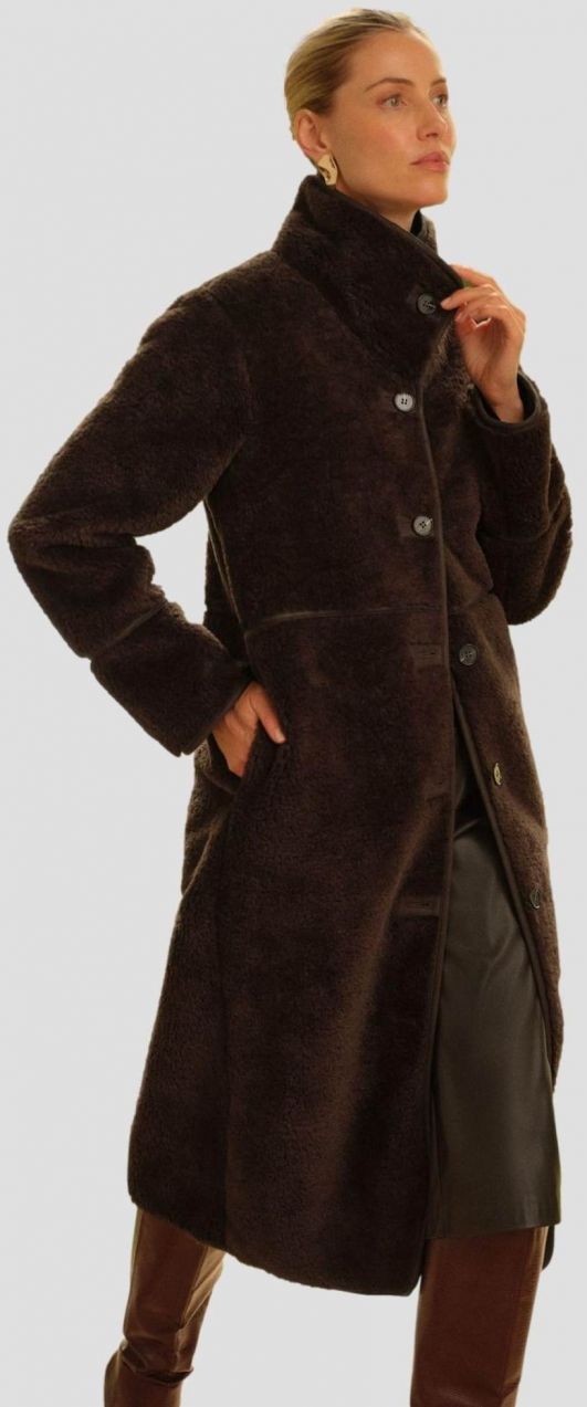 love & roses Prechodný kabát  čokoládová