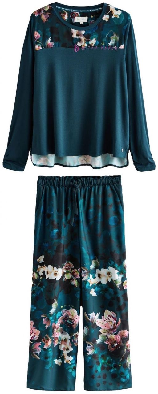 B by Ted Baker Pyžamo 'Teal Blue Floral'  modrá