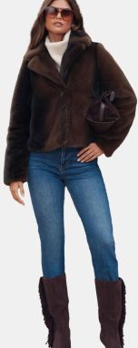 Lipsy Zimný kabát  hnedá