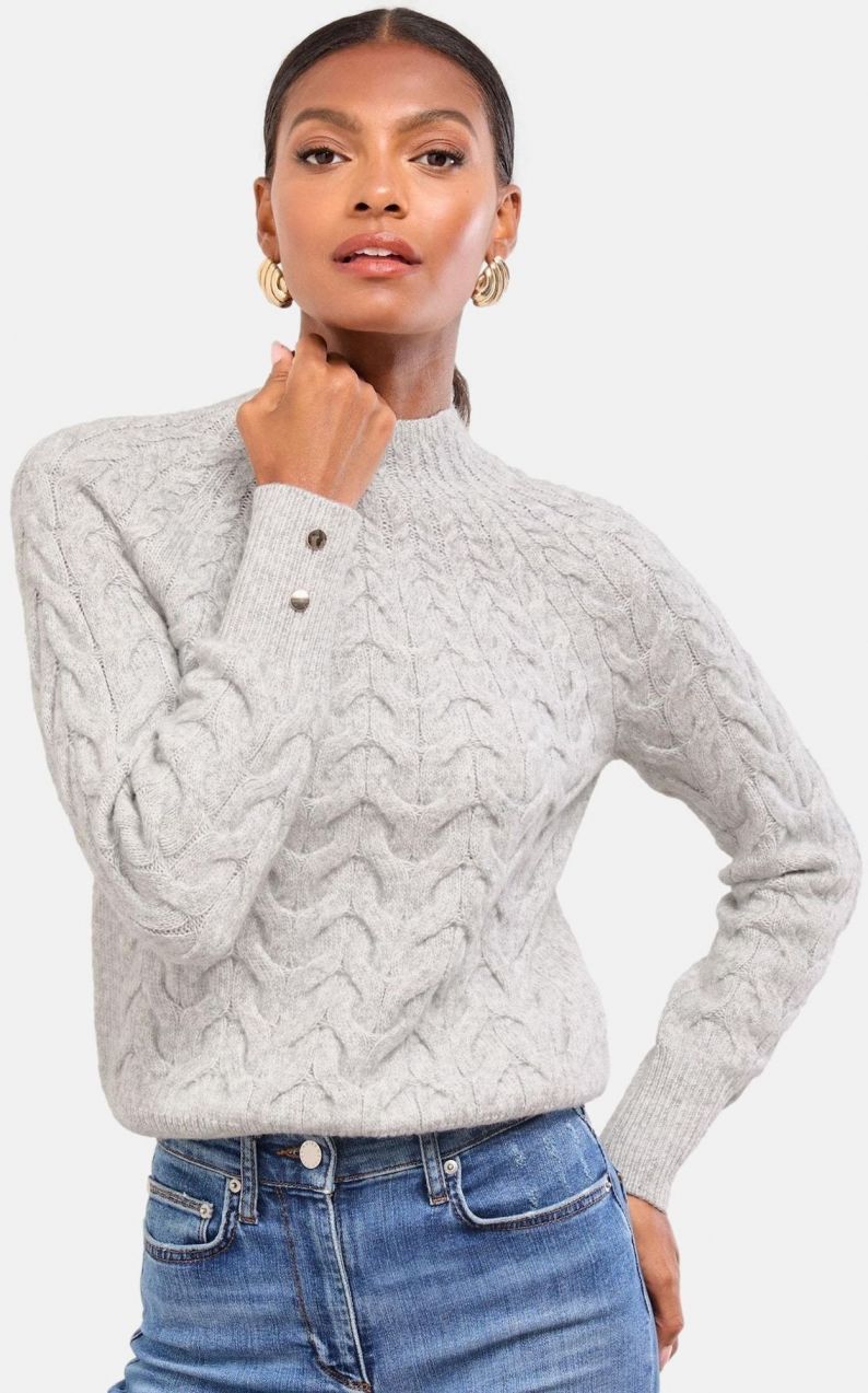 Lipsy Sveter  sivá melírovaná