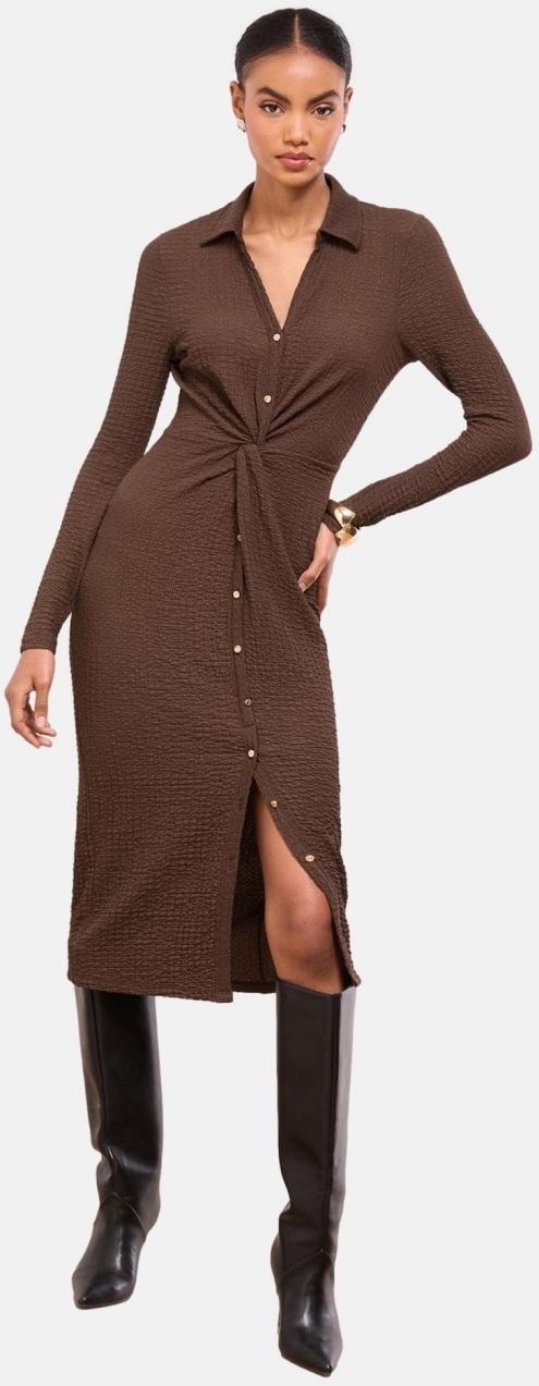 Lipsy Košeľové šaty  čokoládová