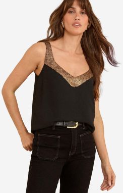 love & roses Top  hnedá / čierna