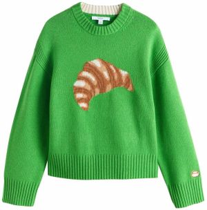 Next Sveter  hnedá / koňaková / neónovo zelená / biela ako vlna