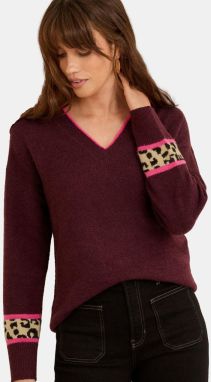 love & roses Sveter  béžová / hnedá / slivková / ružová