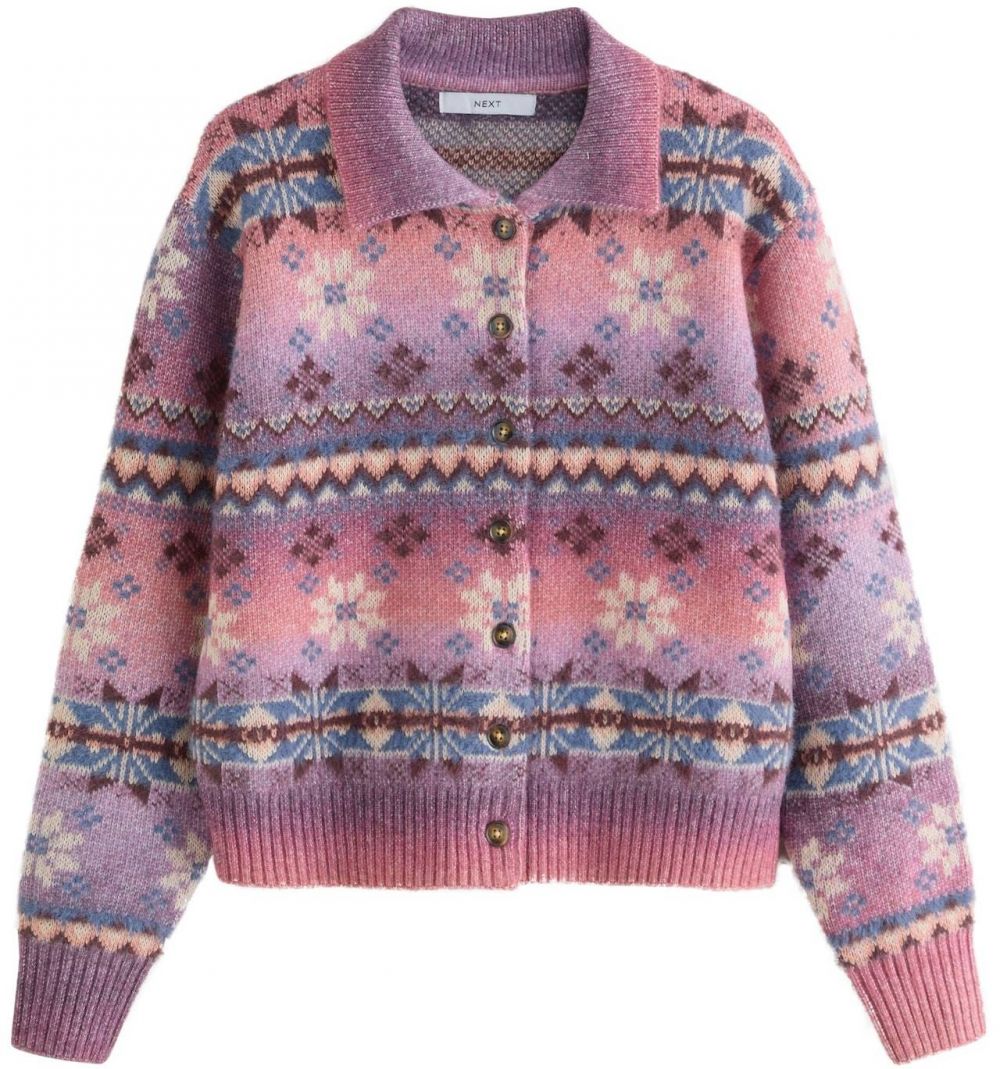 Next Kardigán  modrá / tmavohnedá / slivková