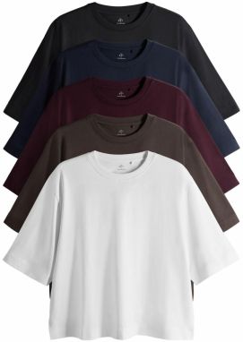 The Set Tričko  tmavomodrá / čokoládová / cyklaménová / čierna / biela