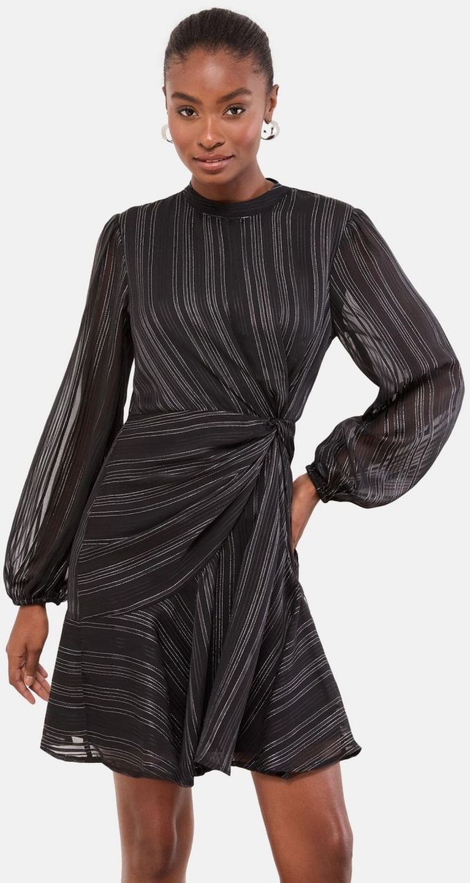 Lipsy Kokteilové šaty  čierna / strieborná