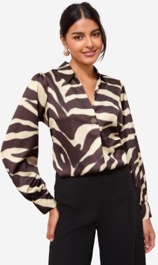 Friends Like These Blúzka  tmavohnedá / biela ako vlna