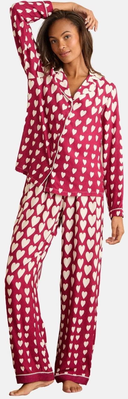 love & roses Pyžamo  svetlobéžová / bordová