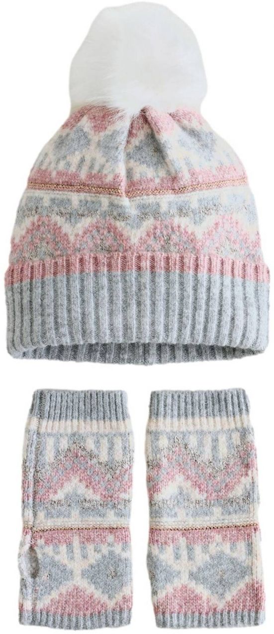 Next Čiapky  sivá / svetloružová / prírodná biela