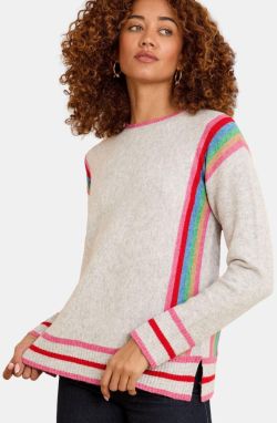 love & roses Sveter  svetlomodrá / tmavožltá / sivá melírovaná / fuksia