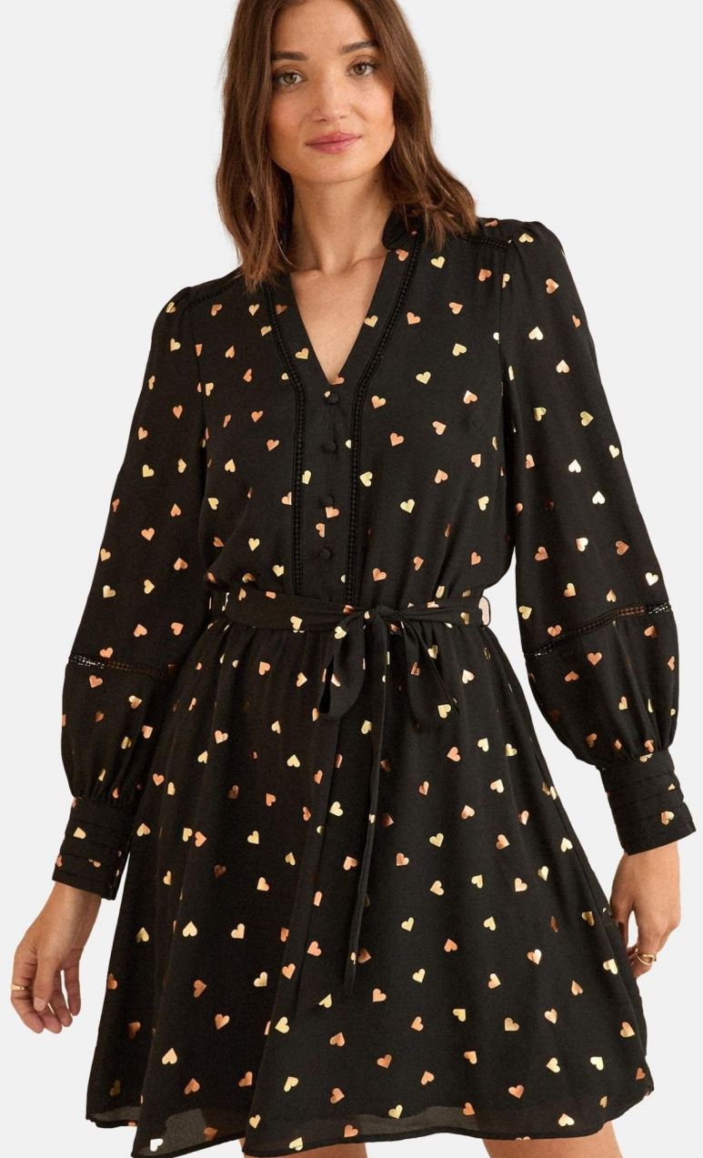 love & roses Šaty  slonová kosť / svetlooranžová / čierna