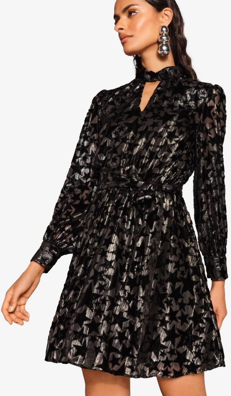 love & roses Kokteilové šaty  čierna / strieborná