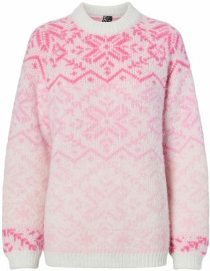 PIECES Sveter 'PCJO'  ružová / svetloružová / biela