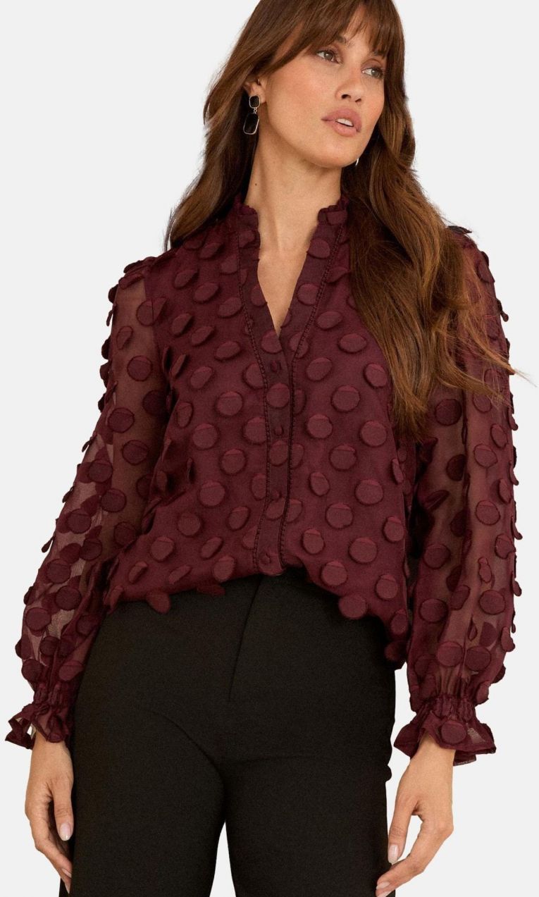 love & roses Blúzka  burgundská