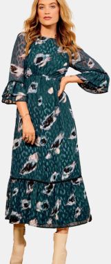 love & roses Šaty  sivobéžová / smaragdová / čierna