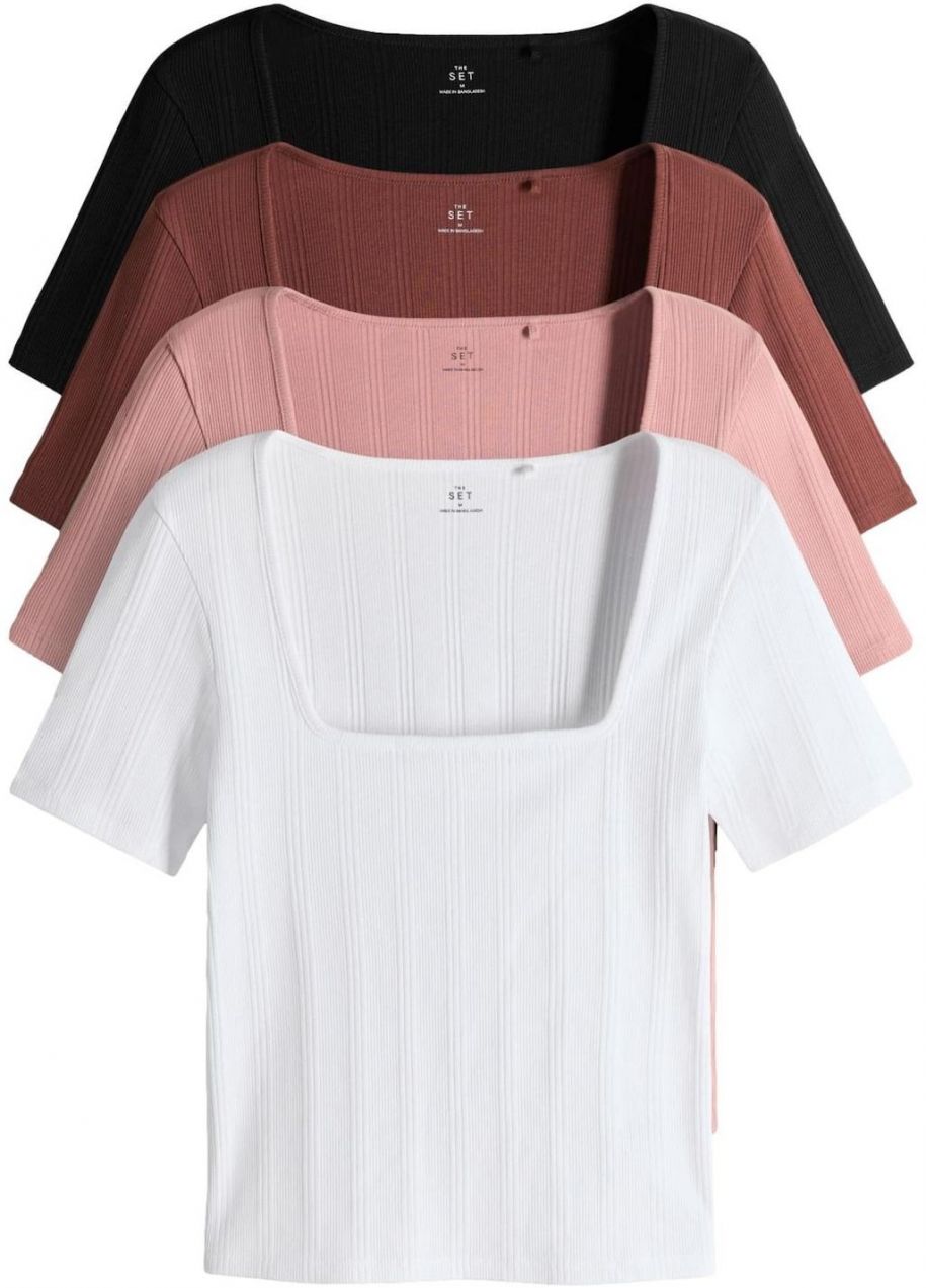 The Set Tričko  farba lesného ovocia / ružová / čierna / biela