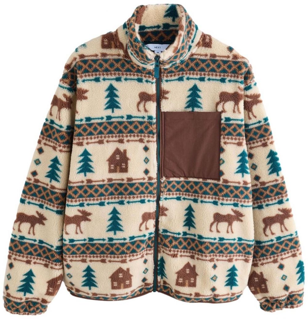 Next Flisová bunda  slonová kosť / gaštanová / jedľová