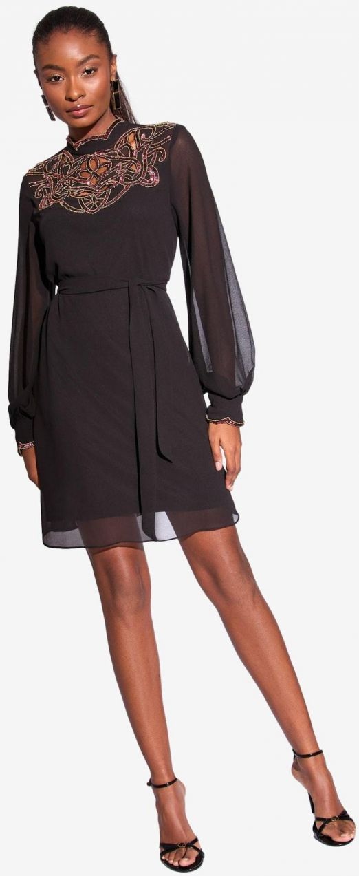 Lipsy Šaty  zlatá / ružová / čierna