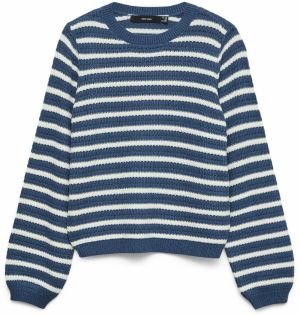 VERO MODA Sveter 'VMGORGEOUS'  modrá denim / biela