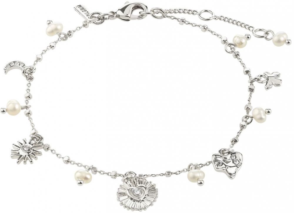 Pilgrim Náramok 'Mylan'  strieborná / priehľadná / perlovo biela