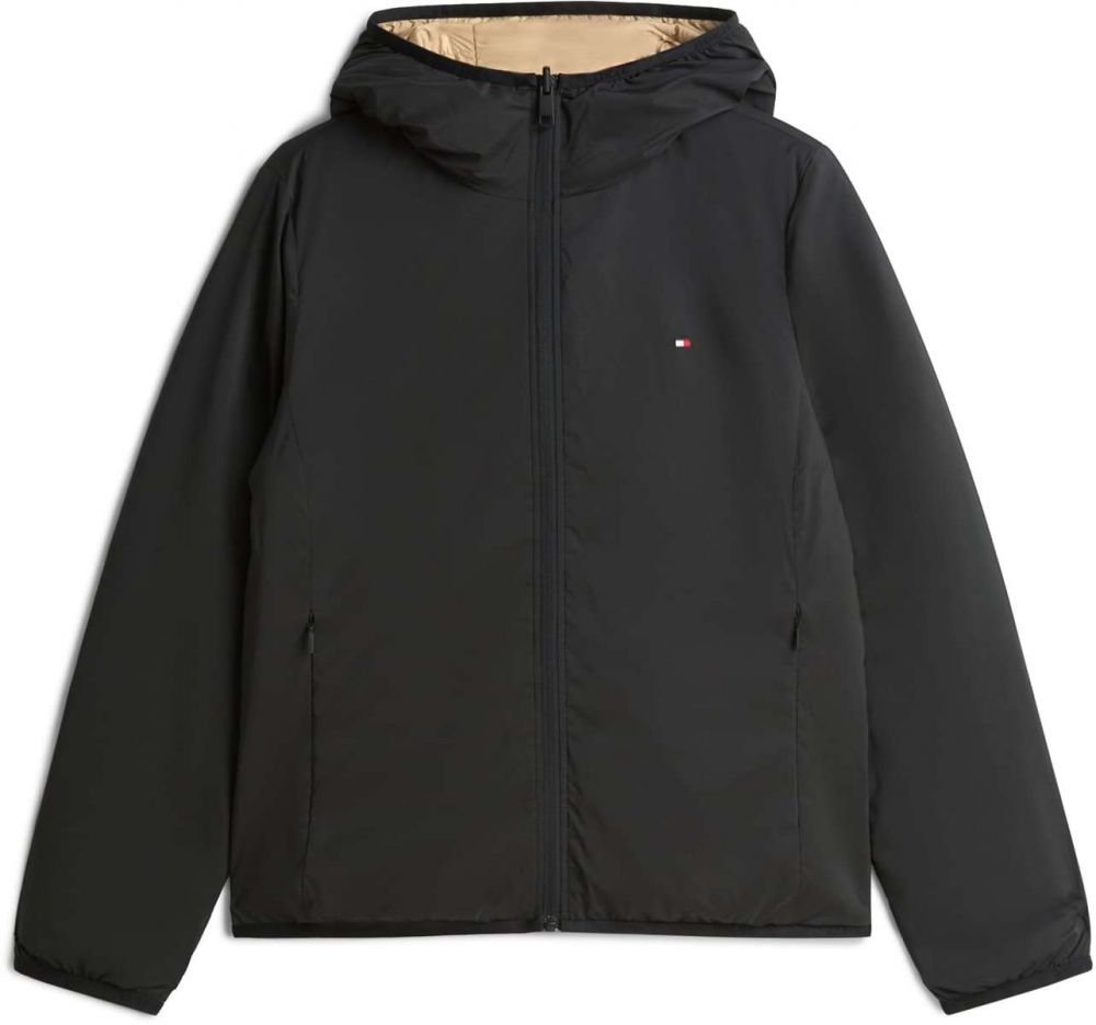 TOMMY HILFIGER Prechodná bunda  piesková / čierna