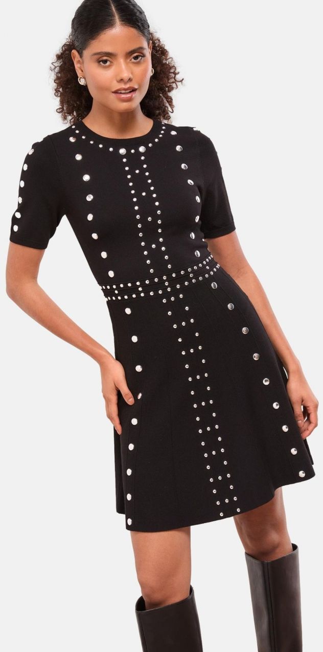 Lipsy Pletené šaty  čierna