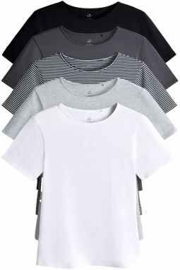 The Set Tričko  tmavosivá / sivá melírovaná / čierna / biela