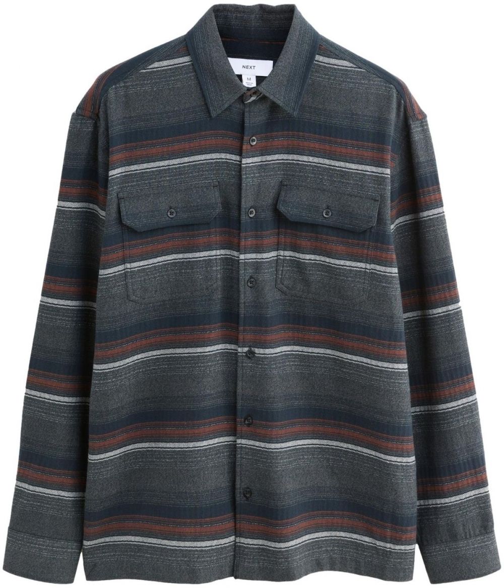 Next Košeľa  námornícka modrá / hrdzavohnedá / sivá melírovaná / prírodná biela