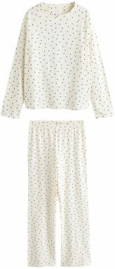 Next Pyžamo  čierna / biela ako vlna