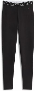 Tommy Jeans Legíny  čierna / biela