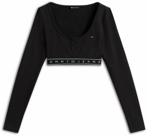 Tommy Jeans Tričko  čierna / biela
