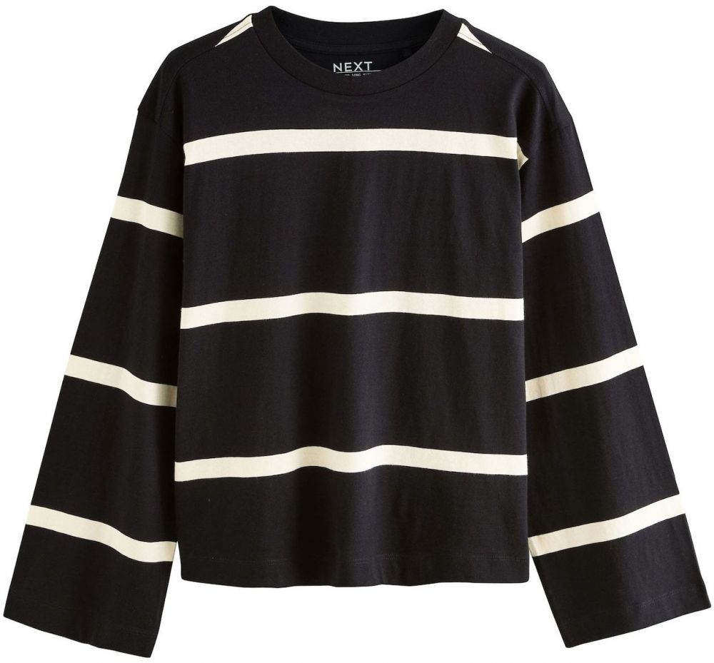 Next Tričko  čierna / prírodná biela