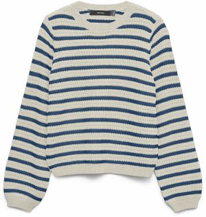 VERO MODA Sveter 'VMGORGEOUS'  slonová kosť / námornícka modrá