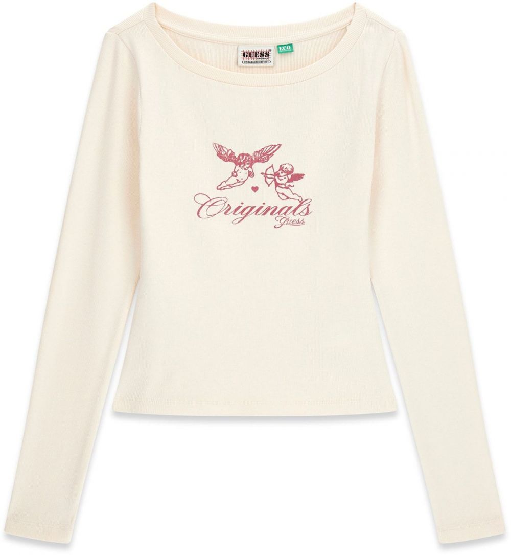 GUESS Originals Tričko  piesková / čerešňová